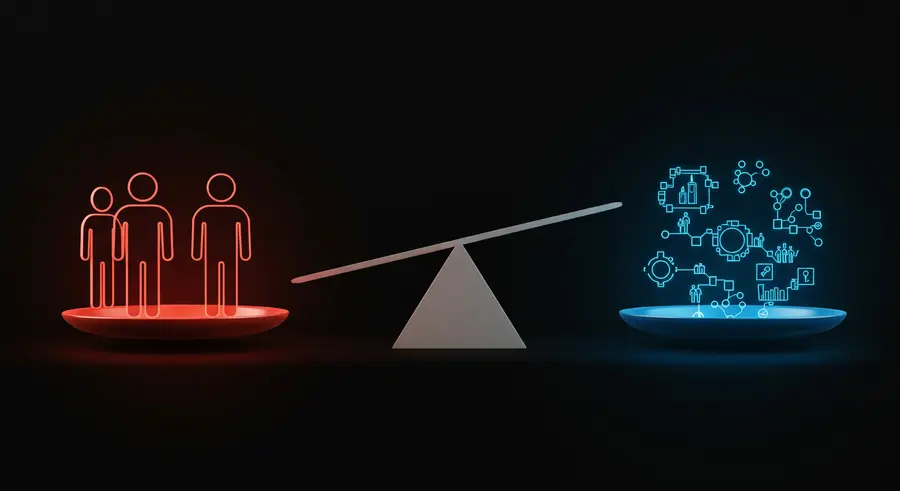 Conceptual image representing algorithmic bias and fairness