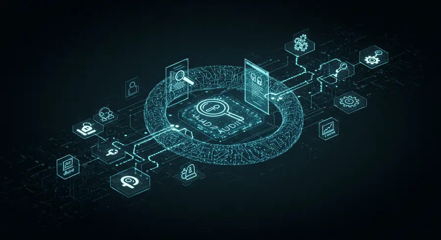 Abstract representation of an AI Data Audit process